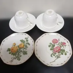 ノリタケ　ボーンチャイナティーセット＆ケーキプレート