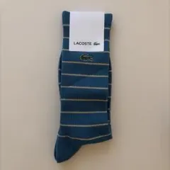 新品 LACOSTE ソックス ブルー ボーダー 25-27cm