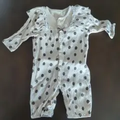女の子 水玉模様 長袖 ロンパース 50~70cm