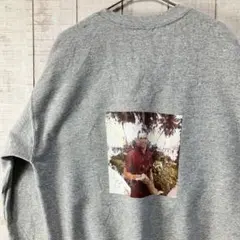 古着　長袖　スウェット 裏起毛　プリント　アメカジ ゆるだぼ