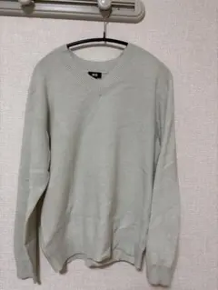 UNIQLO ユニクロ ワッフルVネックセーター Mサイズ ベージュ
