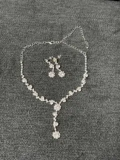 クリスタル ネックレス イヤリング セット