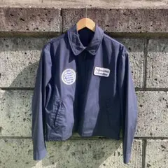 ワークジャケット　クロップド丈　ネイビー　古着