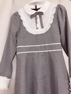 evelyn レースフリルワンピースギンガムチェック