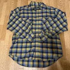 OLD UNIQLO ネルシャツ L ネイビー/イエロー