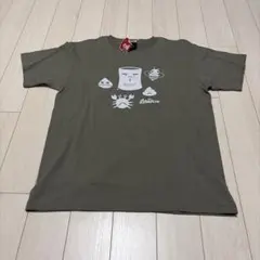 ギリギリ価格。新品。レッドブロスカーキグリーンに仇討ち昔話柄綿100%カットソー