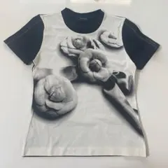 INGEBORG ブラック 半袖Tシャツ 花柄