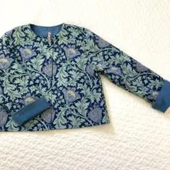 表側アネモネ　裏側コーデュロイ　リバーシブルキッズジャケット　ハンドメイド