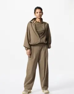 新品 ユニクロ Mウルトラストレッチアクティブワイドパンツ 丈短め