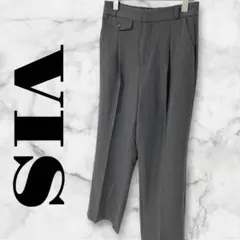 VIS　スラックスパンツ　ボトムス　レディース　L　グレー　ゴム