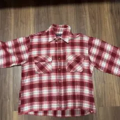 UNIQLO レッド ホワイト チェック ネルシャツ L