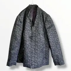 ヴィンテージ ジップアップ ジャケット　ブルゾン　個性的な総柄　立体感　短丈