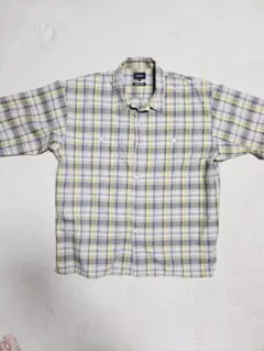 【美品】BEAMS ビームス ルーズフィット 半袖チェックシャツ イエロー Mのサムネイル