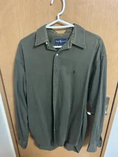 ビンテージ　90Ｓ　ラルフローレン　オックスフォードＢＤシャツ　茶色ブラウン古着
