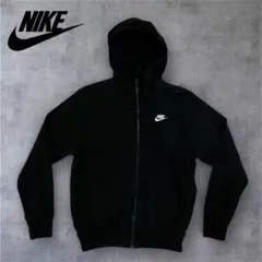 NIKE ナイキ　ワンポイントフードスウェット　パーカー　フーディー　黒　白タグ