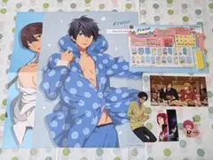 Free! A3 Illustration Card Nail Set Clear Card featuring Haruka Nanase and others (7 items total)