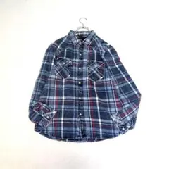 【InTheAttic/インジアティック】長袖チェック柄シャツ『L』ブルー系のサムネイル