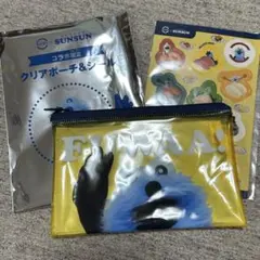 パペットスンスン　スシロー　コラボ　　クリアポーチ&シール