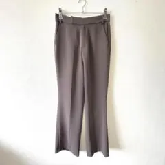 【ローリーズファーム】　スラックス　テーパード　センタープレス　茶灰　M