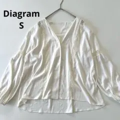 極美品【Diagram ダイアグラム】レースカーディガン 比翼仕立 Vネック Sのサムネイル