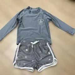 水着(男の子) 90cm ラッシュガード　ショートパンツセット グレー