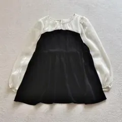 しまむら ドッキングペプラムブラウス　パフスリーブ シアー　ぽわん袖