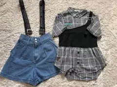 Pinklatte チェック柄シャツ＆ショートパンツセット S