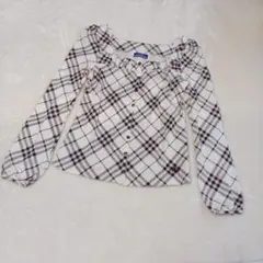 バーバリーブルーレーベル ノバチェック スクエアネック カットソー 38 ホース