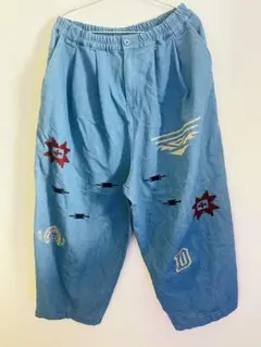 drug store's デニムパンツ 刺繍 ブルー♪３のサムネイル