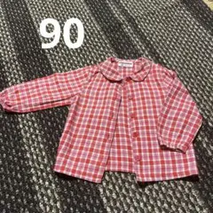 t*u様 ミキハウス長袖チェックシャツ⭐︎90