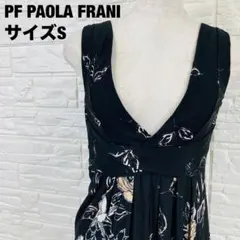 PF PAOLA FRANI 花柄ノースリーブワンピース ブラックS【2530】のサムネイル