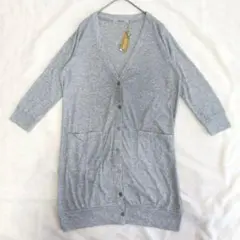 タグ付き✨美品 ナイスクラップ ロングカーディガン Vネック 薄手 グレー 羽織のサムネイル