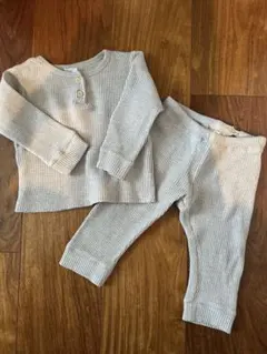 H&M オーガニックコットン　ワッフル　セットアップ　80