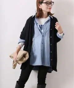 JOURNAL STANDARD ハイツイストコットンポンチョカーディガン　黒