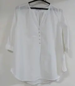 CLOSSHI スキッパーシャツ 五分袖 ホワイト Mサイズ