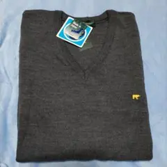 新品　Golden Bear メンズダークグレー Vネックセーター L