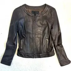 ノーカラージャケット レザージャケット