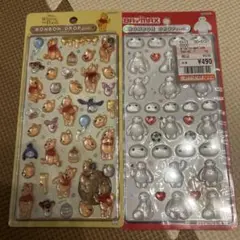 ボンボンドロップシール ディズニー　くまのプーさん ベイマックス 2種セット