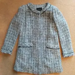 ユニクロ　ツィード　ノーカラーコート　L