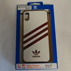 （l47）adidasSambaiPhone XS/X ケース ホワイト/レッド
