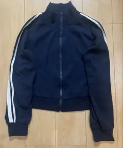 トラックジャケット トップス ジャージ ショート丈 ネイビー ジップパーカー
