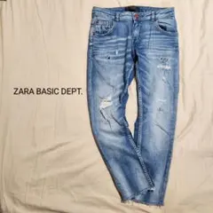 ZARA BASIC DEPT テーパードダメージ加工デニム USA 2