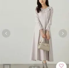 プロポーションドレッシング デサインフレアギャザーワンピース Mサイズ パール