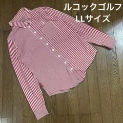 ルコックゴルフ♡大きいサイズ　ストライプ柄ゴルフポロシャツ★