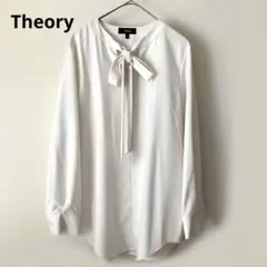 【極美品】Theory アイボリー　ボウタイブラウス　とろみ　ウォッシャブル　P