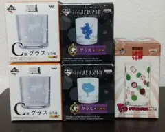 【5セット】一番くじ グラス ドラゴンボール超2 まどか☆マギカ2 水曜どう1