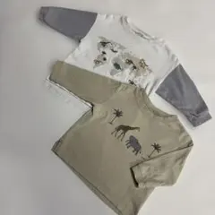 プティマイン80サイズ長袖Tシャツトップスカットソー2枚セットpetitmain