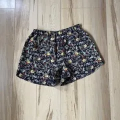 アダムエロペ テロテロ　ポリエステル花柄 ショートパンツ ネイビー サイズ38のサムネイル