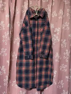 赤チェック ロングワンピース