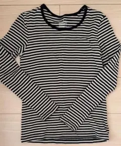 無印　ストライプ 長袖Tシャツ 白と黒